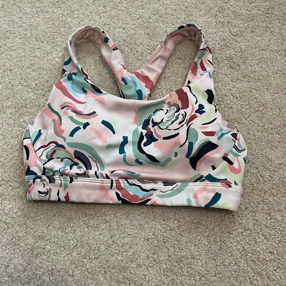 Athleta ultimate bra size xs white floral print